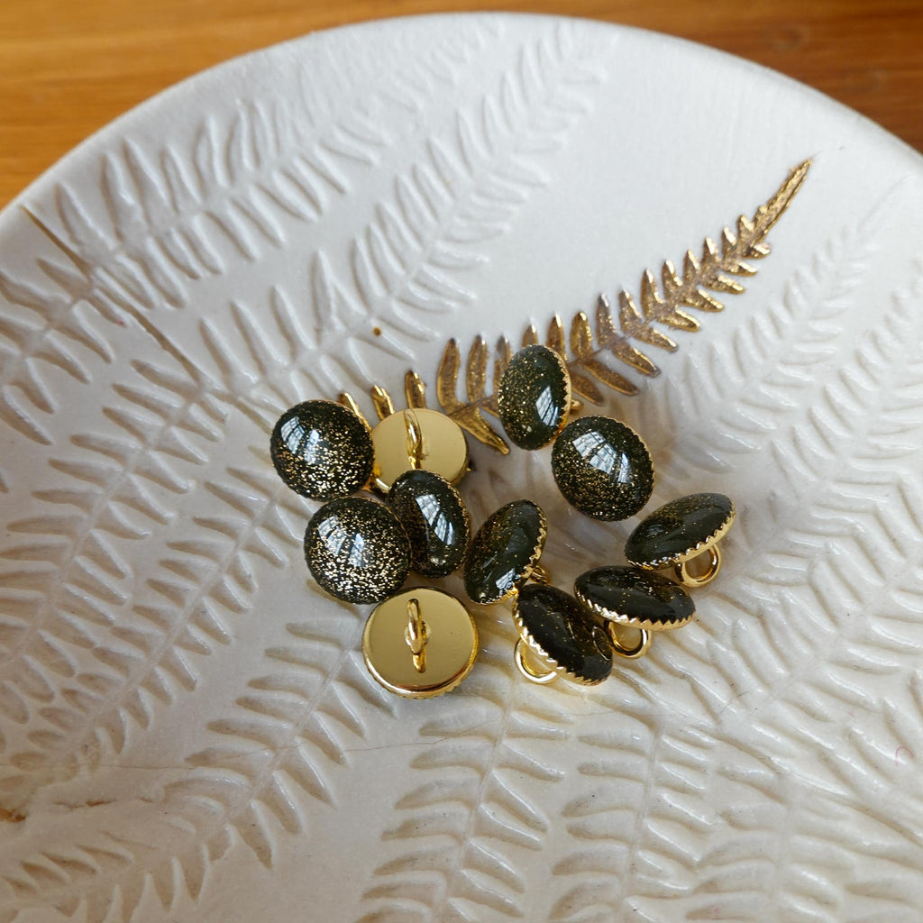 Lise Tailor Boutons Bottine pailleté or 11 mm
