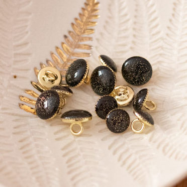 Lise Tailor Boutons Bottine pailleté or 11 mm