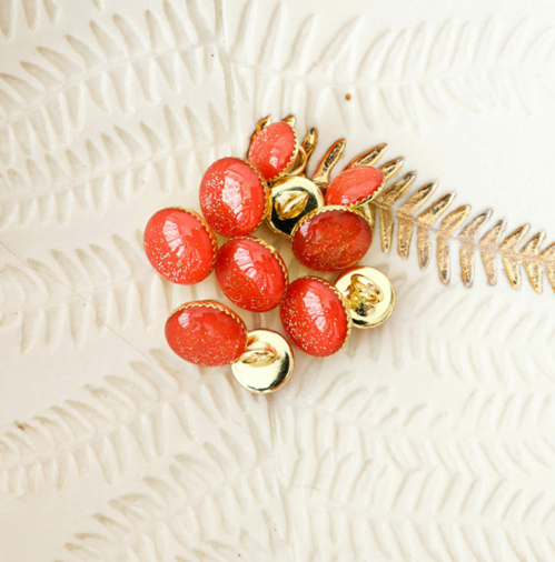 Lise Tailor Boutons Bottine pailleté or 11 mm