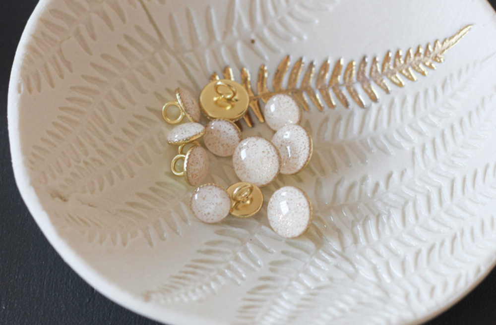 Lise Tailor Boutons Bottine pailleté or 11 mm