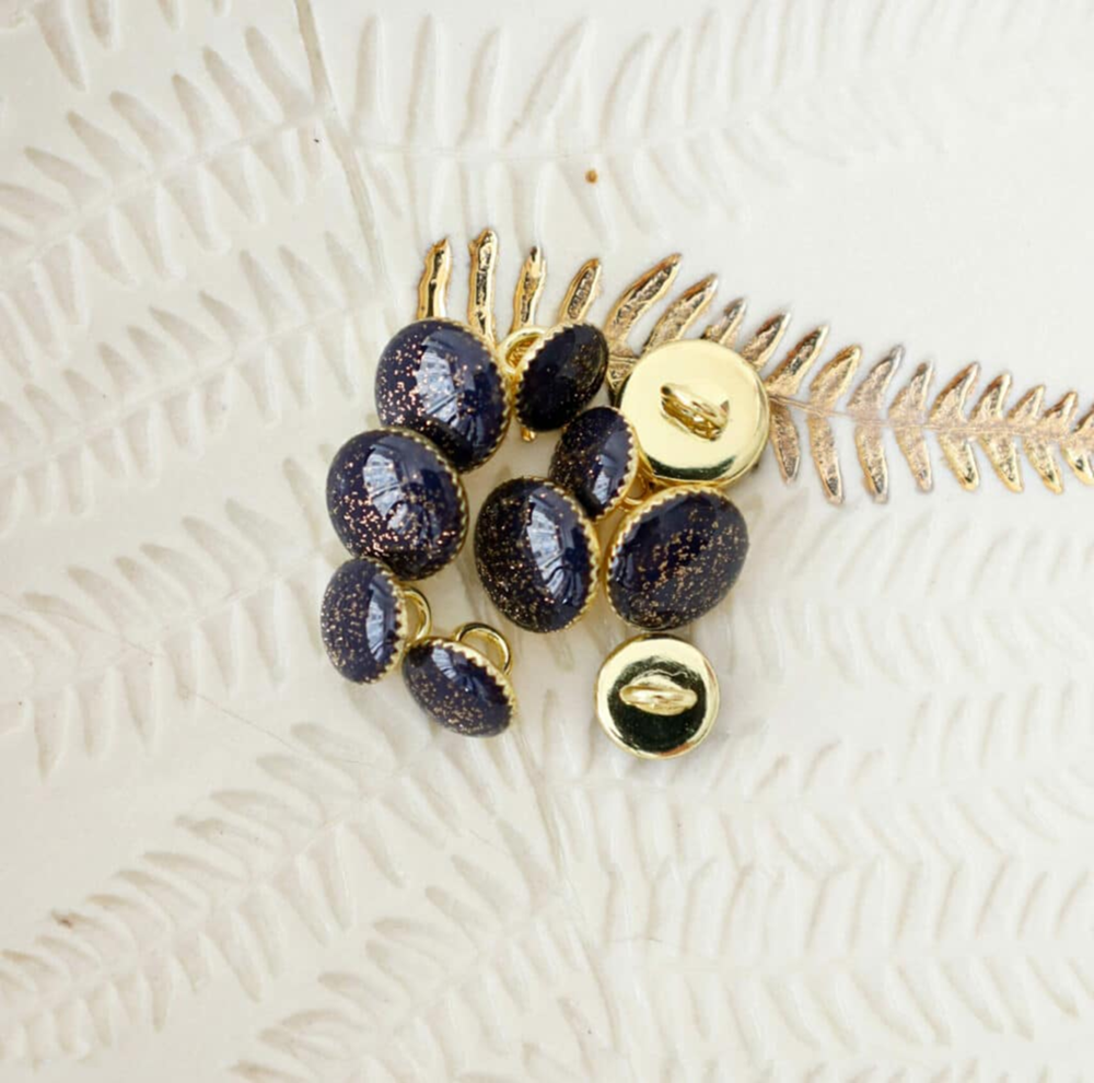 Lise Tailor Boutons Bottine pailleté or 11 mm