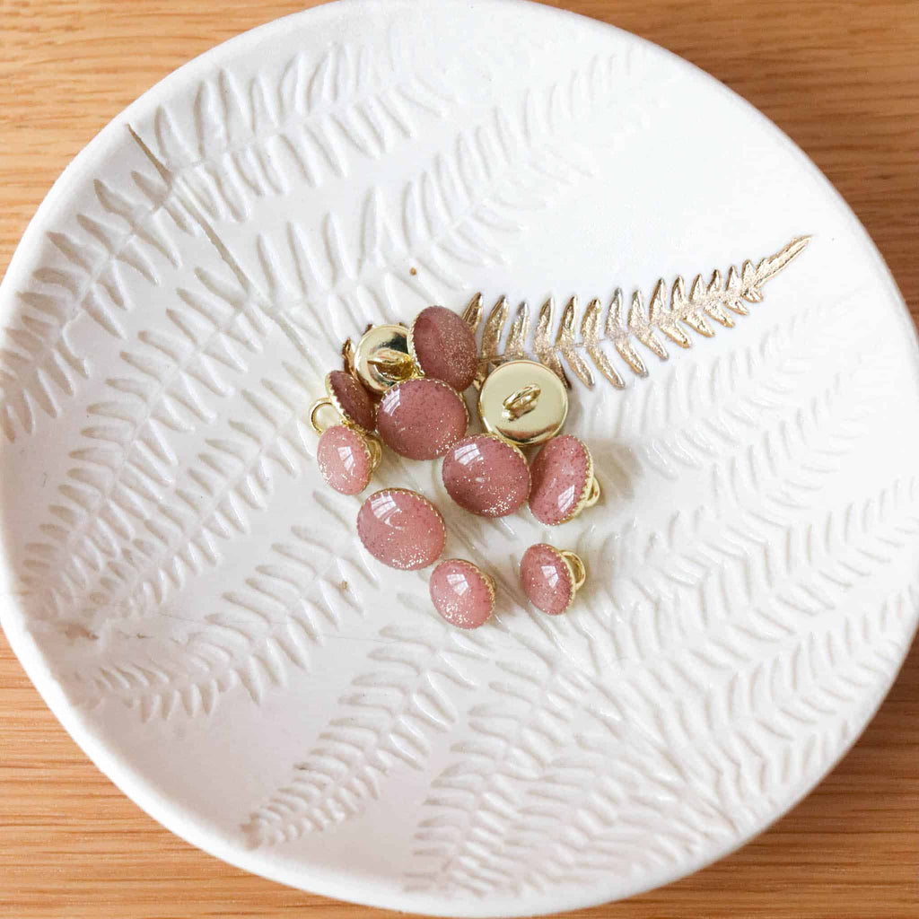 Lise Tailor Boutons Bottine pailleté or 11 mm